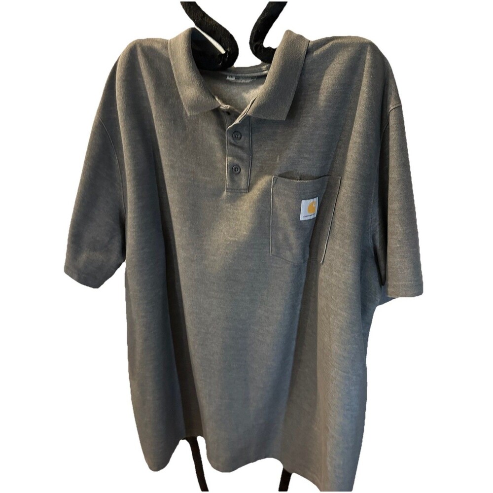 Carhartt Loose Fit Short Sleeve Polo Shirt Men’s Size 2XL Gray Casual Work